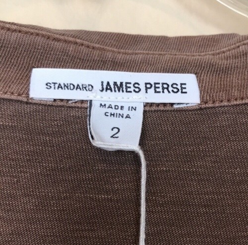 NUEVO CON ETIQUETAS Estándar James Perse Mujer’s Cuadrado Marrón Gran Tamaño Manga Corta Polo M - Imagen 8 de 9