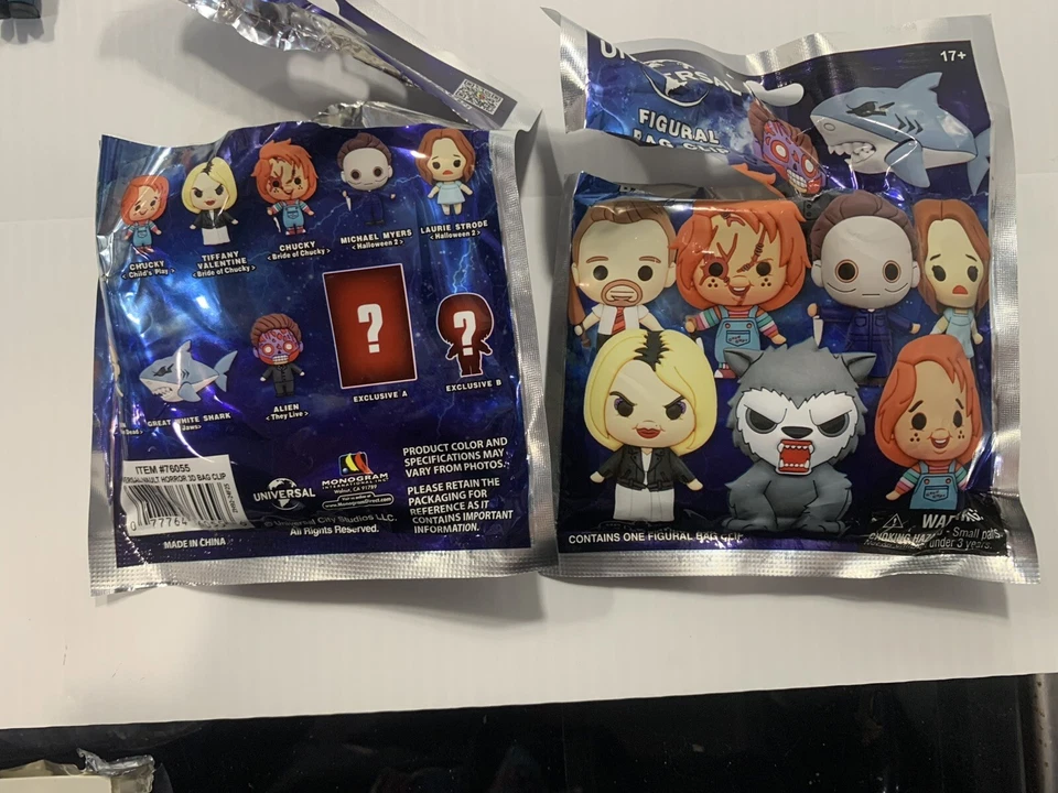 Universal Horror Vault 3D Figura Bolsa Clip NUEVO BOLSAS ABIERTAS LOTE DE 5 CON RARO Foto 2 de 2