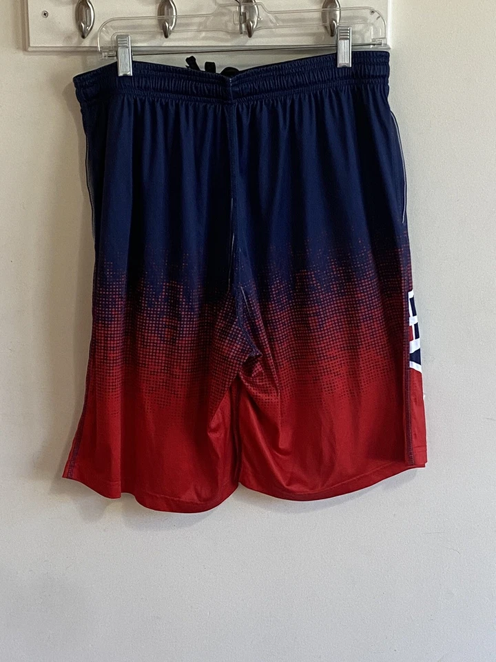 Pantalones Cortos FOCO New England Patriots Para Hombre Azul Marino Ombré Gradiente NFL Grande Logo Leer Foto 2 de 4