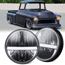 2x 7 Round Led Headlights Drl Turn Signal For Chevy Truck 35-55 Camaro 67-81