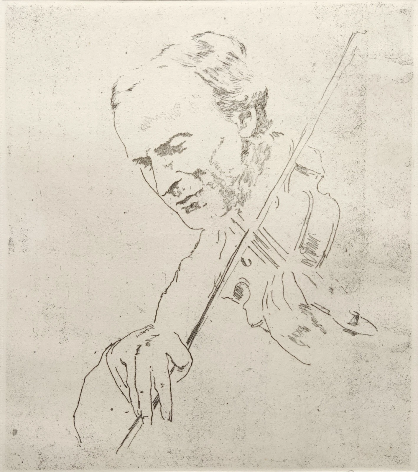 ORIGINAL SIGNED LTD ED ETCHING BY EBERHARD SCHLOTTER "YEHUDI MENUHIN" NO. 79/80. - Picture 4 of 24