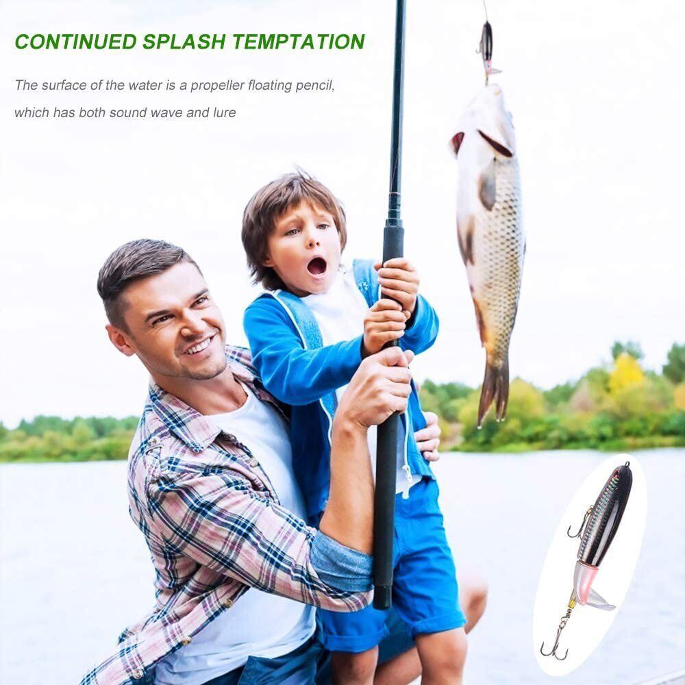 Whopper Plopper Topwater Lures 10-Pack, Floating Propeller Tail Bass Lures - Image 8