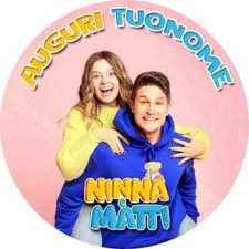 Cialda NINNA E MATTI 002 youtube con NOME Decorazione Torta Ostia Zucchero