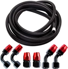 10AN 5/8" Hose Nylon Stainless Steel Braided CPE Oil Fuel Line Fittings Kit 20FT