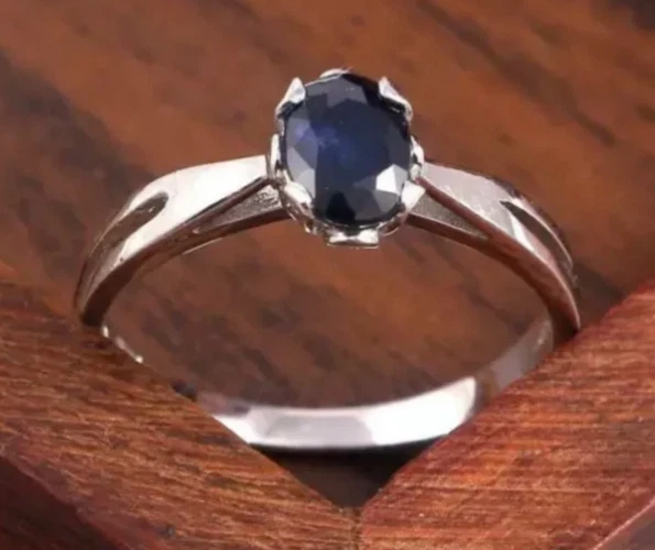 Women Sapphire Ring Blue Sapphire Stone Ring 925 Sterling Silver