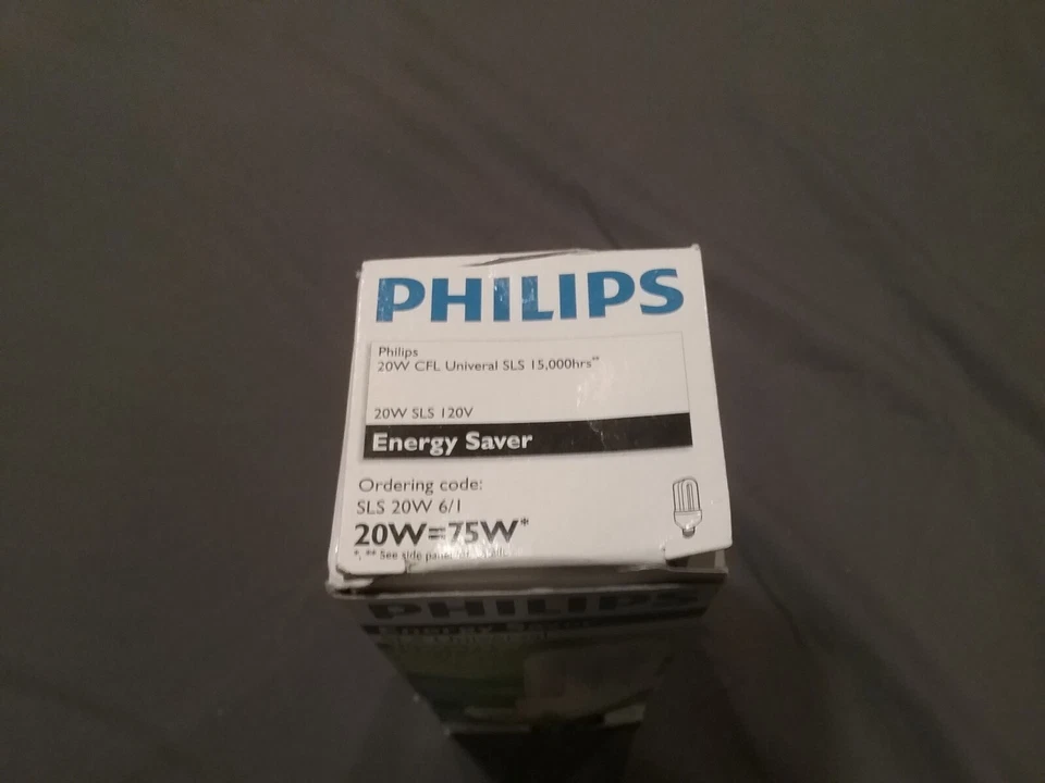 Phillips SLS cfl Fluorescent Light bulb 20w=75w warm white 1200 lumen E26 - Image 2 of 3