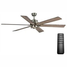 Ceiling Fan Light 70 Inch Remote Control Indoor Modern Bedroom Brushed Nickel