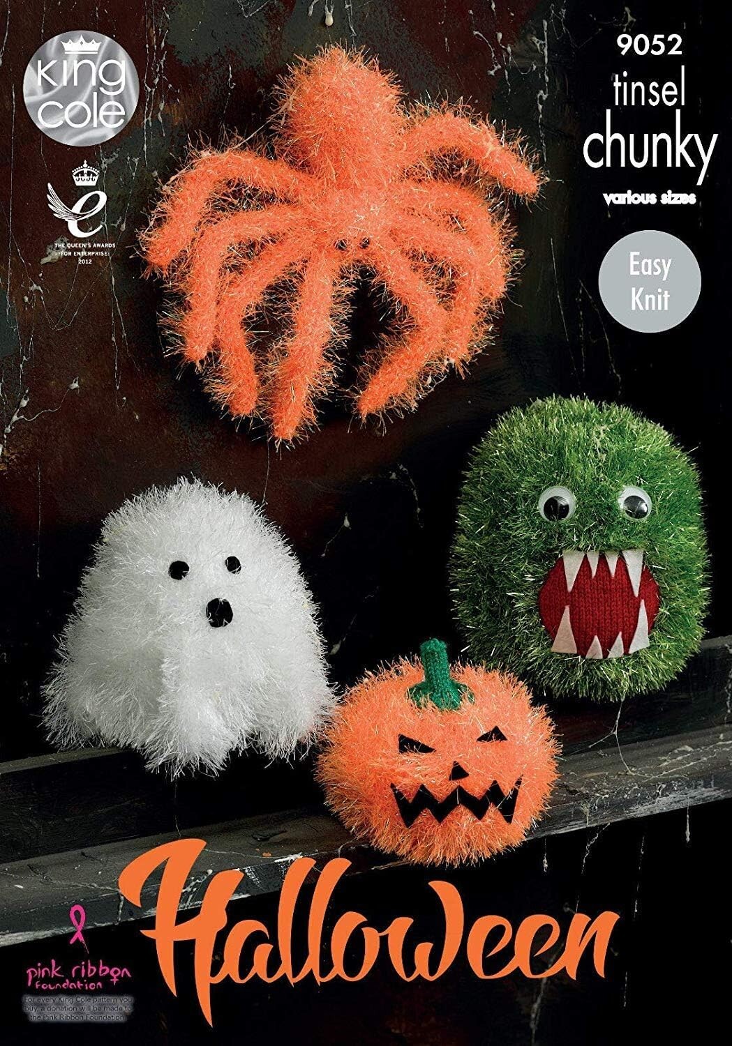 King Cole Tinsel Chunky Knitting Pattern - 9052 Halloween  Monsters