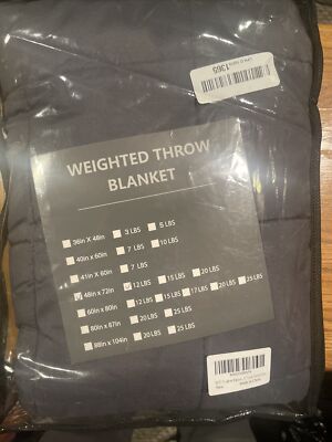 Betu Weighted Blanket For Adults 12lbs Twin Size 48'' x 72'' Heavy Gray Thick