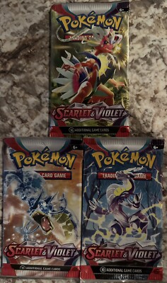 Pokemon Scarlet And Violet Base Set Booster Pack - Set Of 3