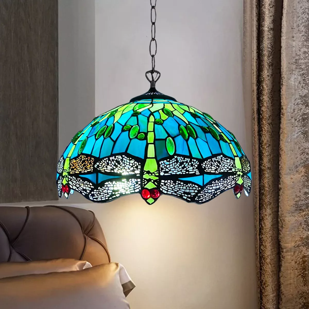 Stained glass deals pendant lamp