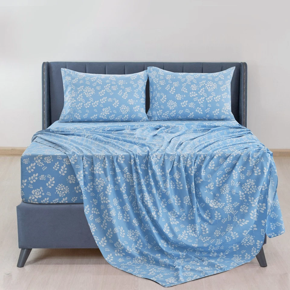 Conjunto de lençóis de cama 4 peças 16" bolso profundo 1800 Series microfibra macia lençol de cama