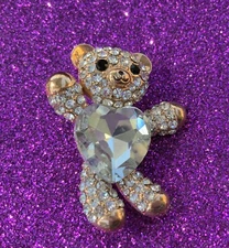 Crystal Bear Swarovski Elements  Jewelry Brooch Broach Pin USA