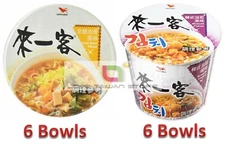 (12 BOWLS) - NEW Uni-President Instant Noodle 來一客 京燉肉骨風味 (6碗) + 來一客 韓式泡菜風味 (6碗)