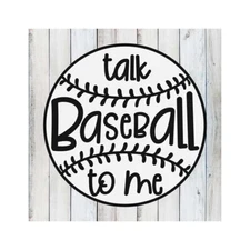 Talk Baseball to me Rustic Farmhouse Style White Wood Sign Wall B3-12120001049