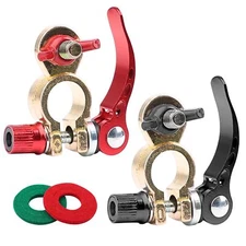 1 Pair Quick Release Battery Terminal Connectors M8 x 25mm Brass Red & Black ...