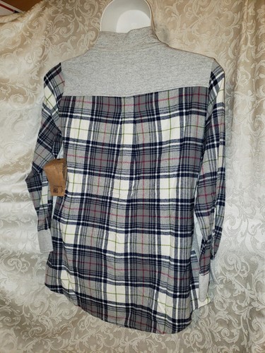 RUFF HEWN WOMEN'S FLANNEL SLEEVED GRAY SWEATSHIRT NWT! ORIG $79 2561 - Picture 4 of 8