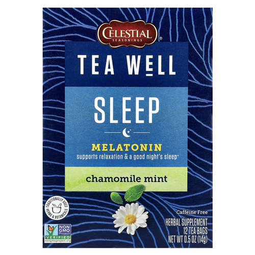 Tea Well, Sleep, Chamomile Mint, Caffeine Free, 12 Tea Bags, 0.5 oz (14 g)