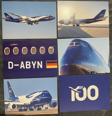 Lufthansa 100 Years Postcards 6x B747-8