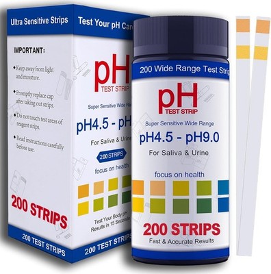 PH Test Strips for Urine & Saliva - 200ct Urine PH Test Strips for Humans, Fast