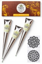 Organic Leaves - Henna Cones 3 × 30 g 3.17 Ounce (Pack of 1), Reddish Brown