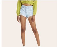 Levi s 501 High Rise Distressed Denim Shorts in Light Stonewash size 27
