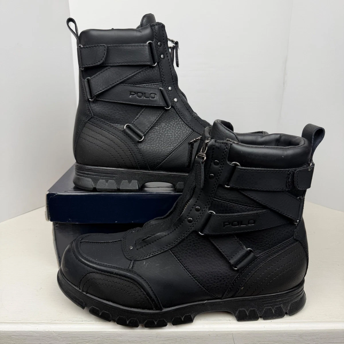 Polo Ralph Lauren Black Zip Boots for Men for Sale | Shop New