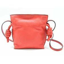 Loewe Flamenco Clutch Mini 261842 Shoulder Bag Leather Bag Red Women's Auth