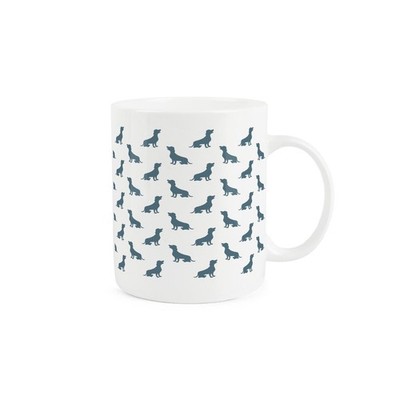 Dackel Tasse - Blaue Silhouetten 400ml Bone China Tee/Kaffeetasse Geschenk