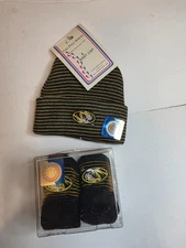 Two Feet Ahead Baby cap and socks. mizzou tigers bundle