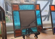 Handmade Traditional Stained Glass Mirror -  "Villa"