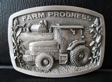 Agco Corp White 6195 Tractor Pewter Belt Buckle Made for 1997 Farm Progress Show
