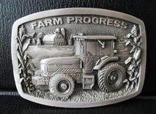 Agco Corp White 6195 Tractor Pewter Belt Buckle Made for 1997 Farm Progress Show