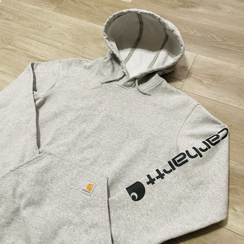 Carhartt Loose Fit Herren Pullover Hoodie Gr. Small Workwear Outdoor grau Logo gebraucht, in einwandfreiem Zustand