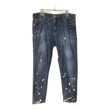 Pilcro Anthropologie Womens Size 31 Blue Distressed The Heritage Boyfriend Jeans