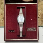 Seiko Watch Women 24mm Blue Dial Silver Tone READ!!! Manual 11-4899 Runs Vintage