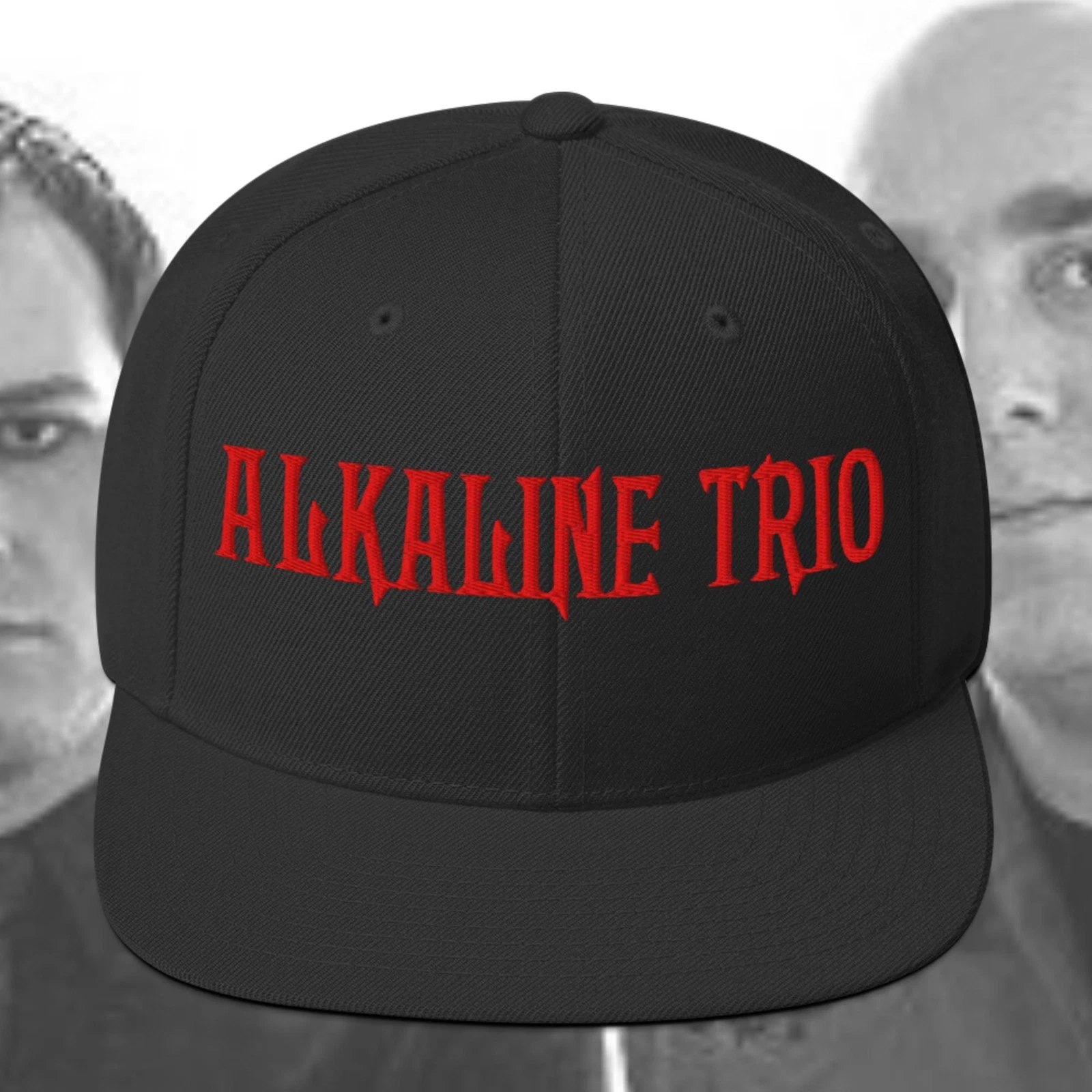Alkaline Trio Snapback Hat Baseball Cap Embroidered Band Logo Blk/Red Punk