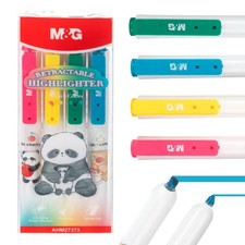 M G 4 Pack Retractable Highlighters, Cute 1 Count Pack of 4 , Multicolor