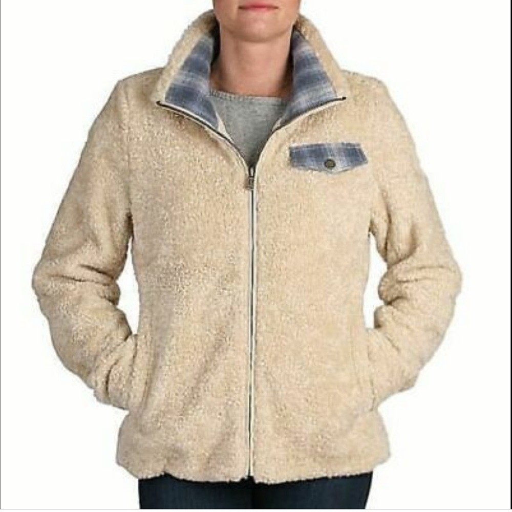 Pendleton Beige Fuzzy Zip Jacket - image 1