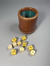 Bar Dice Cup Heavy Stitched Leather Ribbed,Vi...