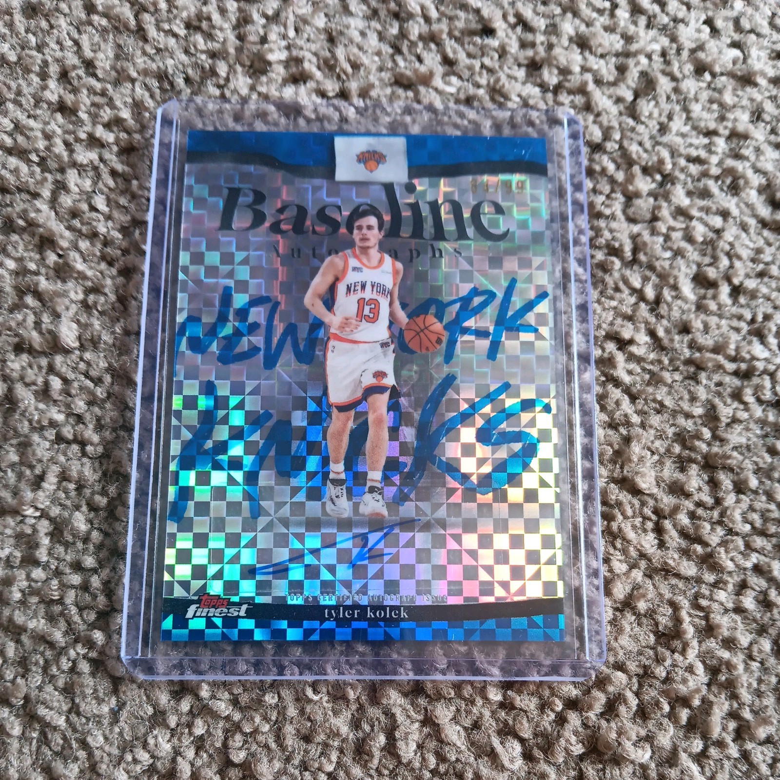 2025-26 Topps Finest Tyler Kolek Baseline Auto Refractor Blue X-Fractor #/99