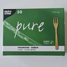 Papstar Bamboo Fingerfood Forks 9.5cm Pack 50