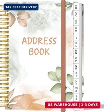 Address Book with Alphabetical Tabs - Small Address Book Spiral with Address Con