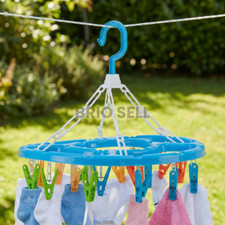 20 Pegs Round Laundry Peg Hanger Laundry Clothes Socks Underwear Airer 32cm