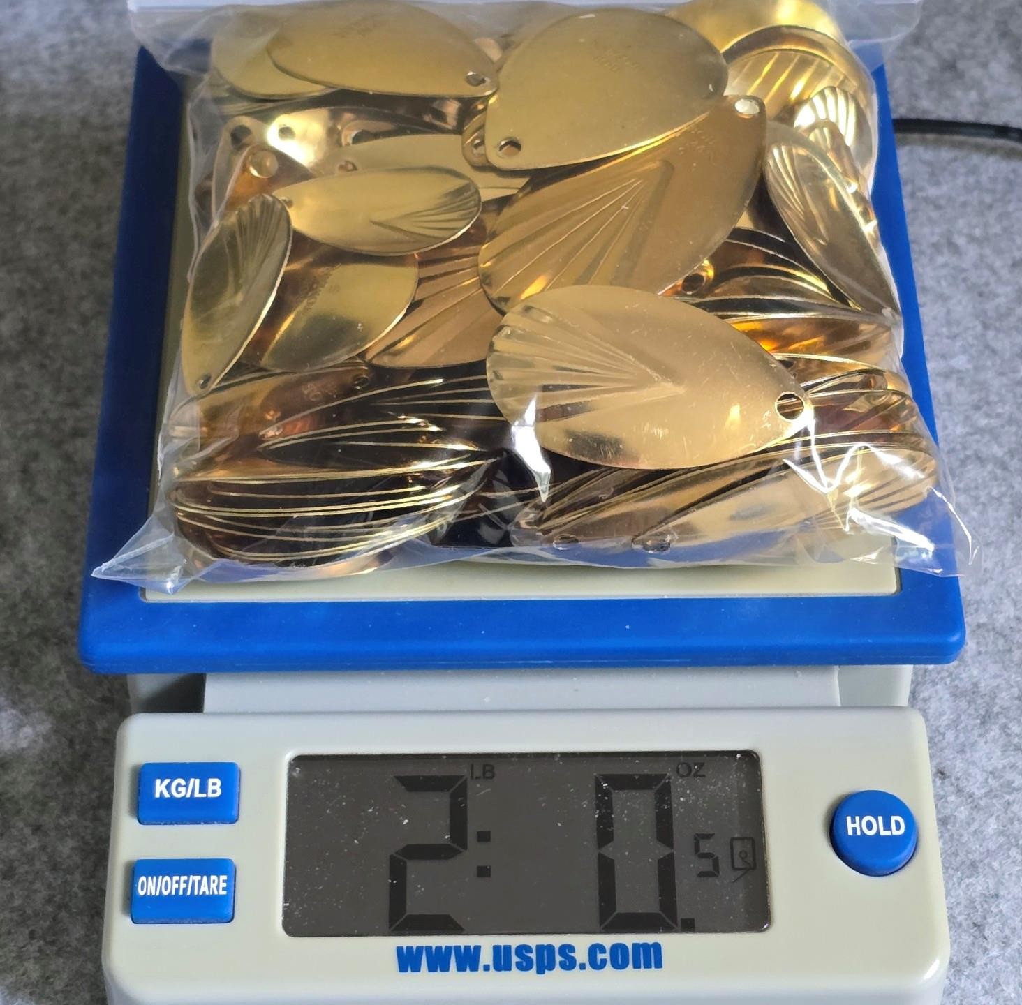 (2lb) Bulk Brass Spinner Blades Quality Blades Stamped From Solid Brass+Lacquer