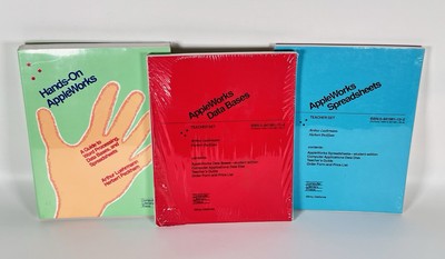 LOT APPLEWORKS HANDS ON A GUIDE TO WORD PROCESSING, DATA BASES, & SPREADSHEETS