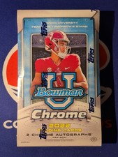 2022 Bowman University U CHROME Football Hobby Box Factory Sealed