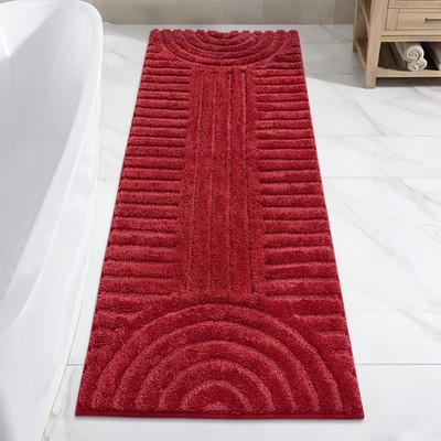 SHACOS Super Soft Bathroom Runner Rugs 24''x60'' Non Slip Boho Bath Mats Microfibe