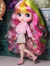 12" Blythe factory Doll Colorful Long Hair Joints Body Matte Face Carved Lips