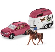 Image of schleich72223 Horse Club Adventures with Car & Trailer Playset Xmas Gift For Kid